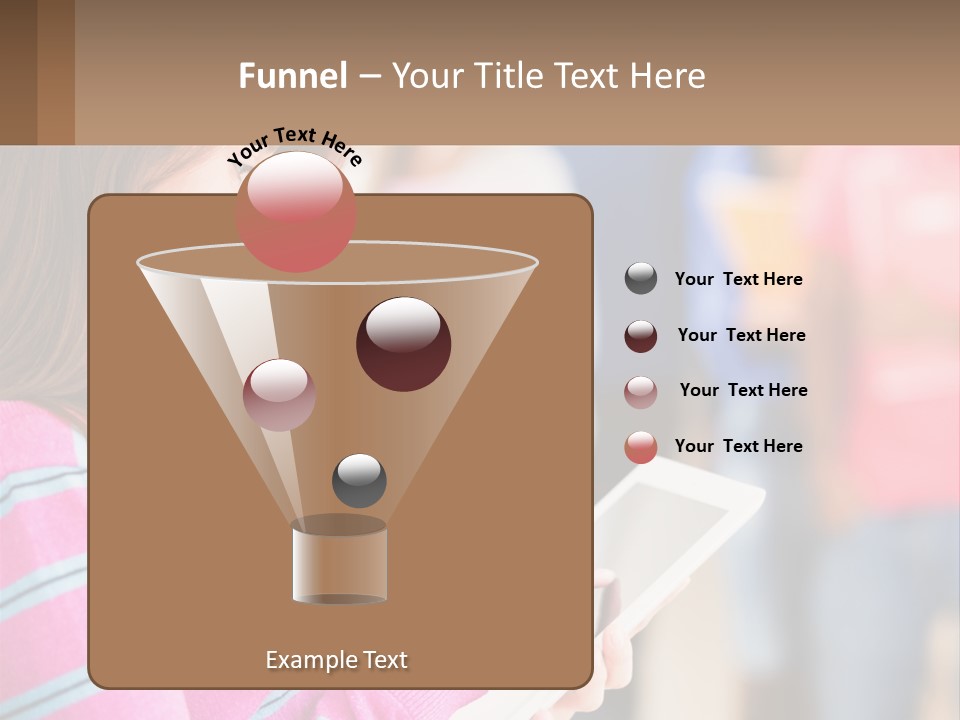 Girl With Tablet PowerPoint Template