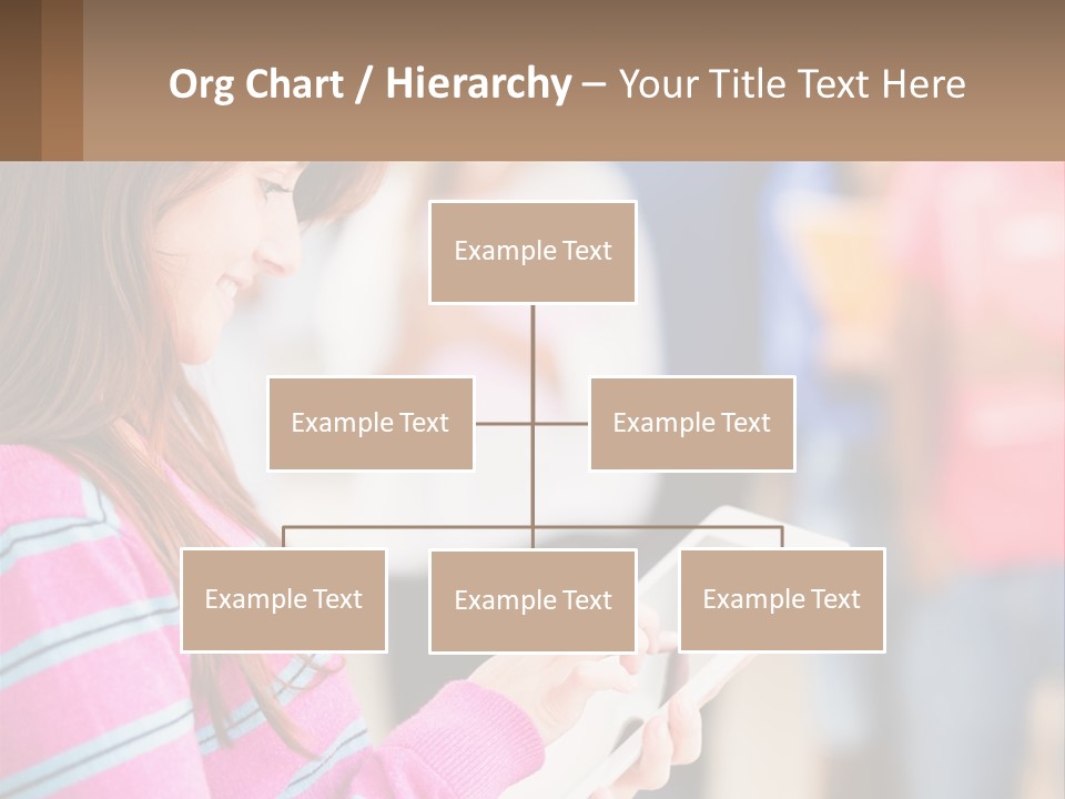 Girl With Tablet PowerPoint Template