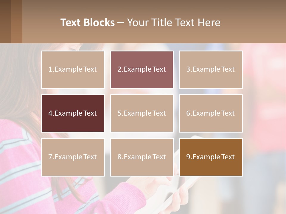 Girl With Tablet PowerPoint Template