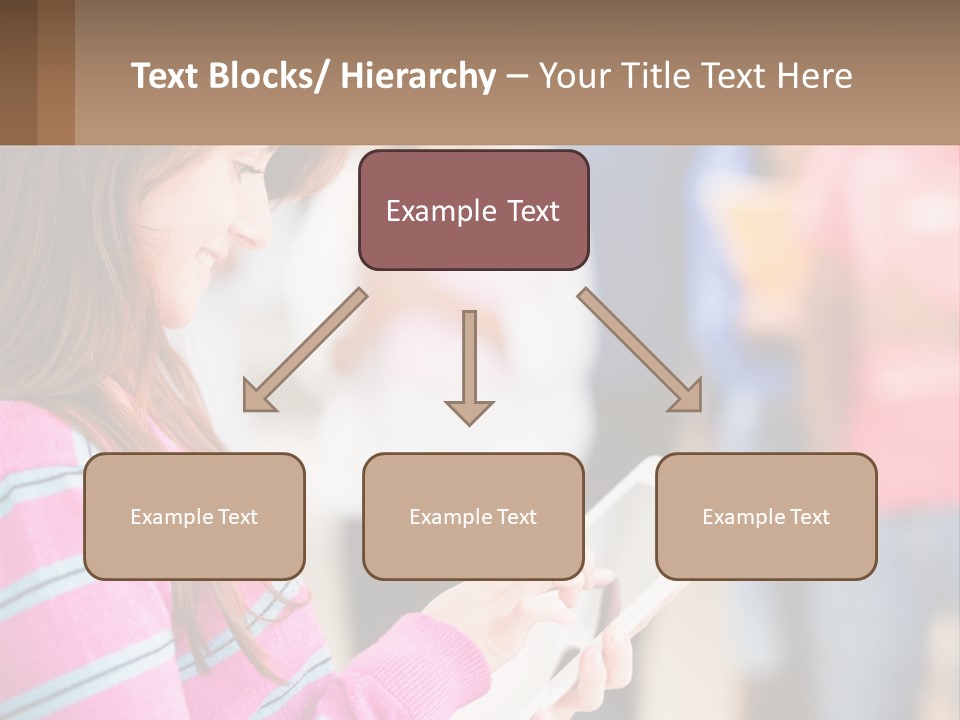 Girl With Tablet PowerPoint Template