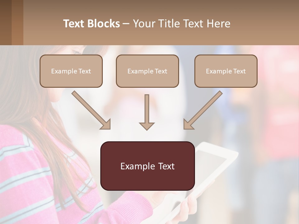 Girl With Tablet PowerPoint Template