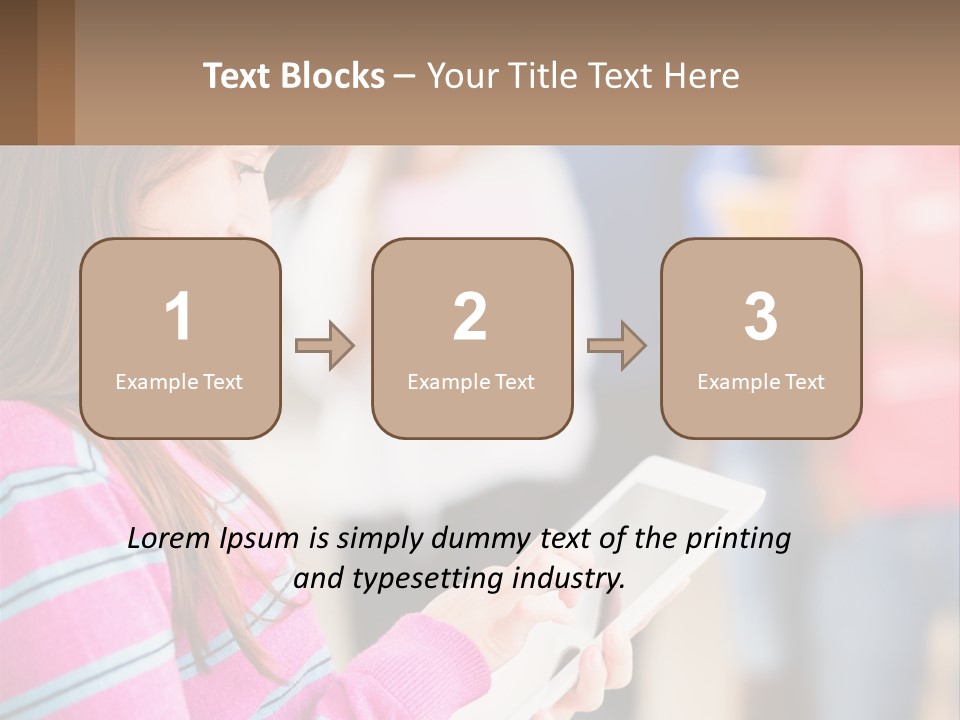 Girl With Tablet PowerPoint Template