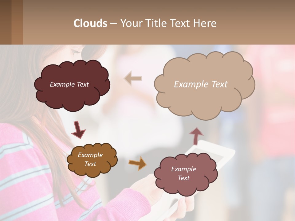 Girl With Tablet PowerPoint Template