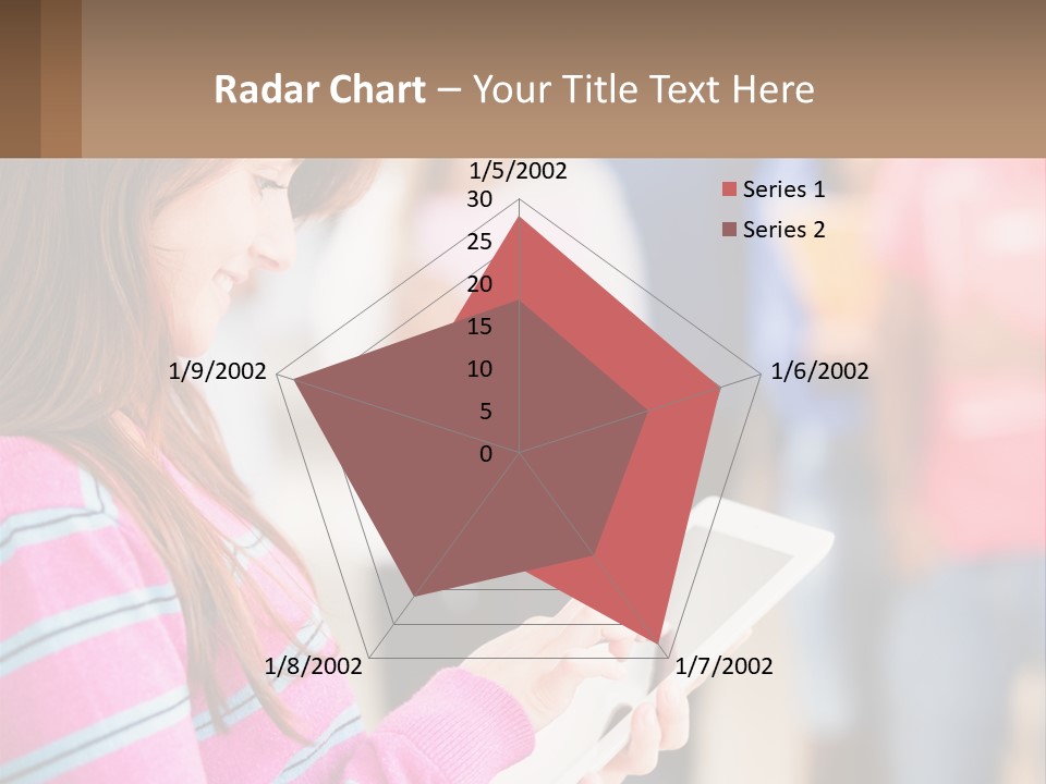 Girl With Tablet PowerPoint Template