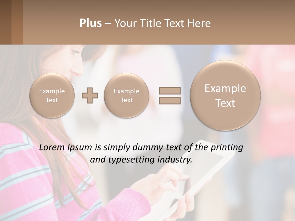 Girl With Tablet PowerPoint Template