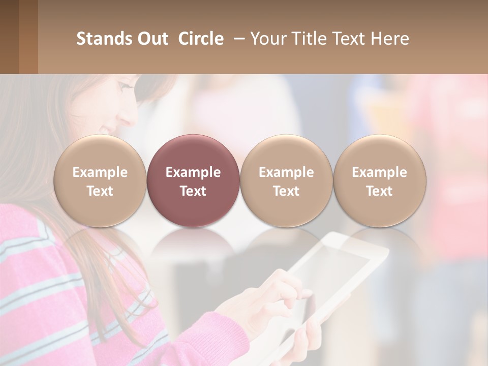 Girl With Tablet PowerPoint Template