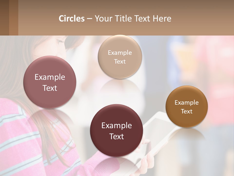 Girl With Tablet PowerPoint Template