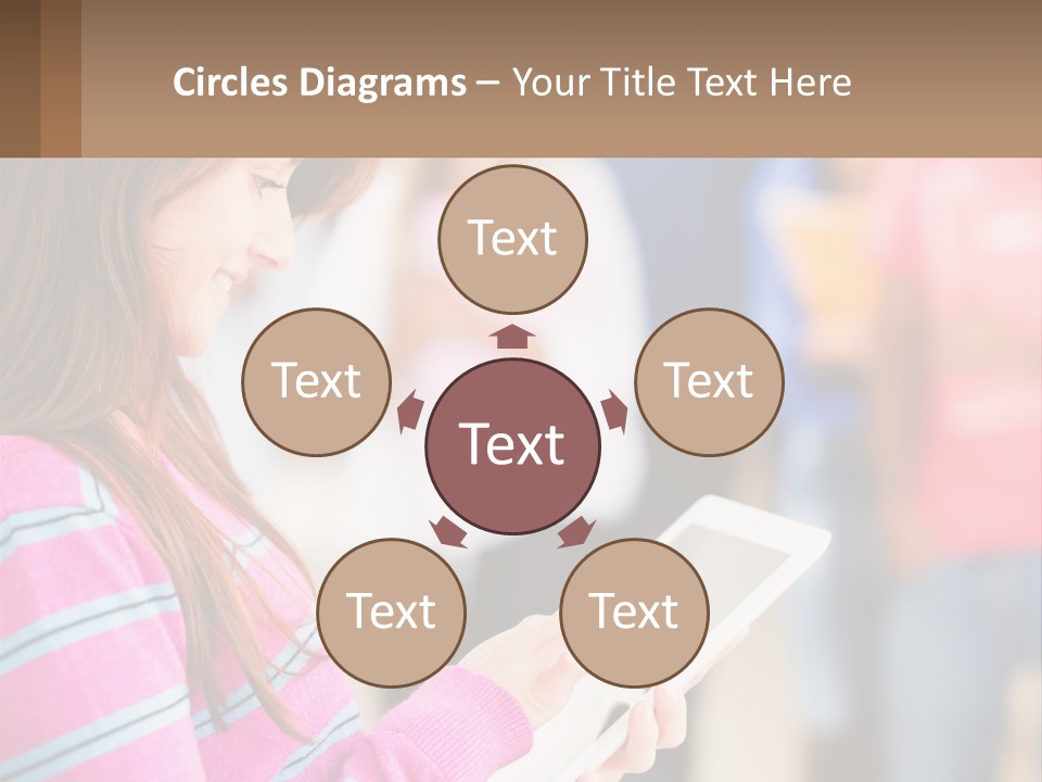 Girl With Tablet PowerPoint Template