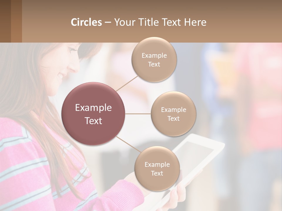 Girl With Tablet PowerPoint Template