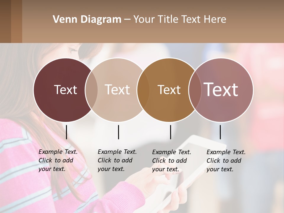 Girl With Tablet PowerPoint Template