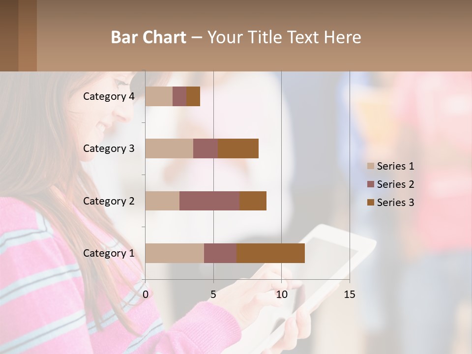 Girl With Tablet PowerPoint Template