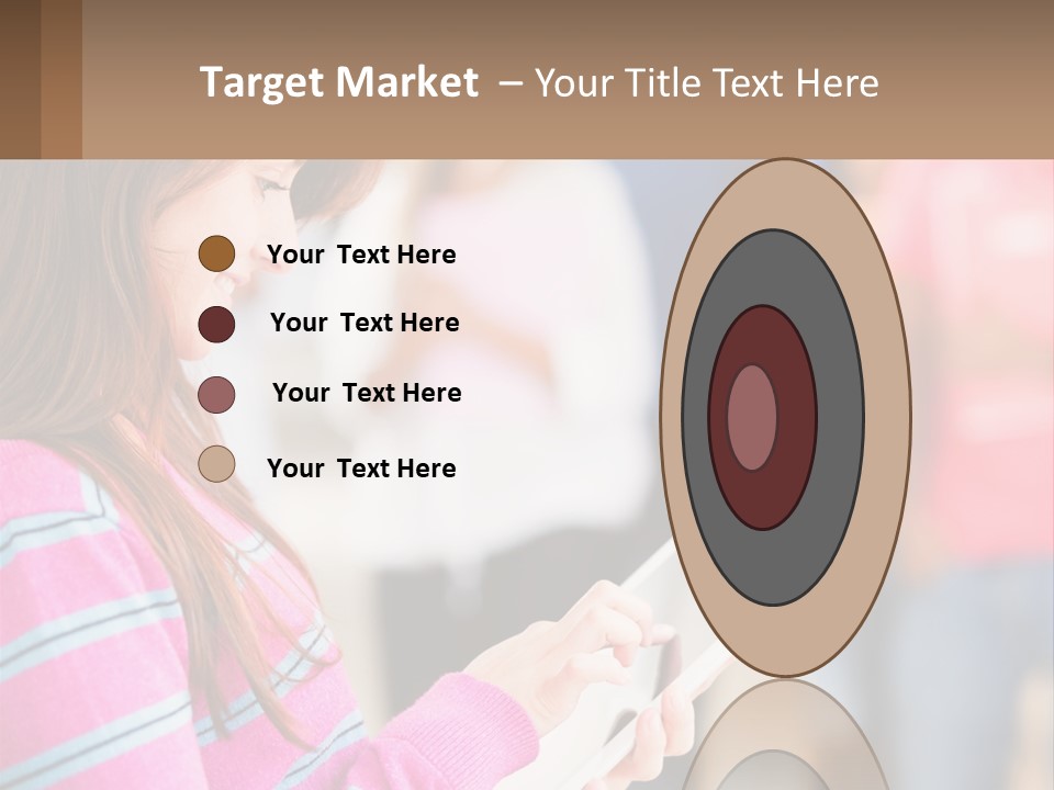 Girl With Tablet PowerPoint Template