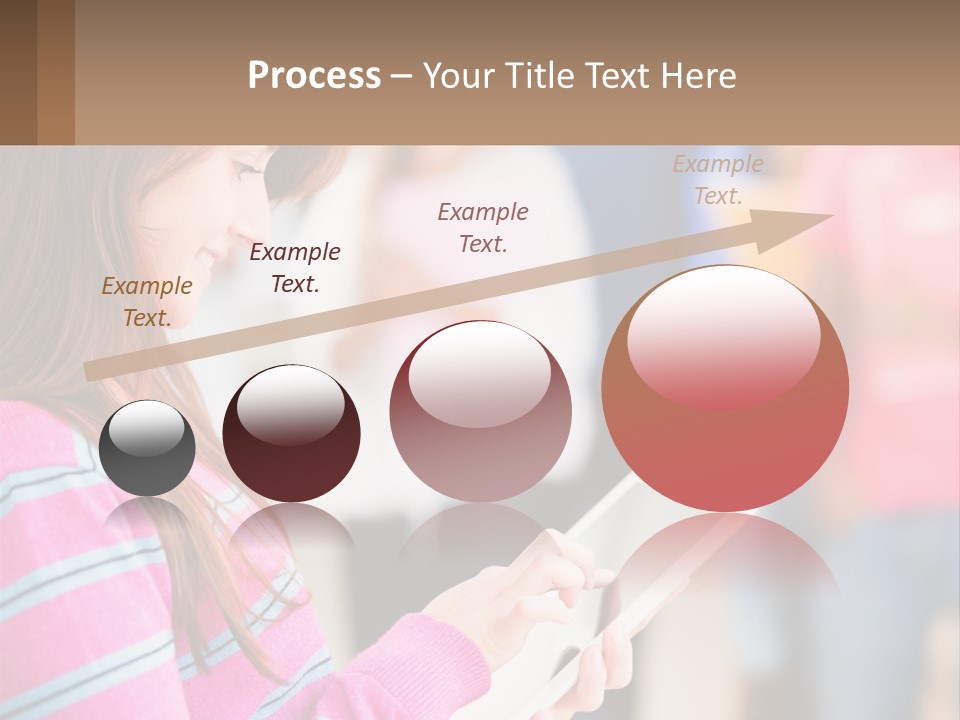 Girl With Tablet PowerPoint Template