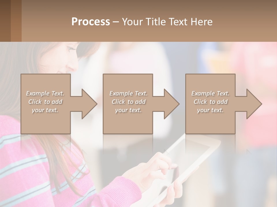 Girl With Tablet PowerPoint Template