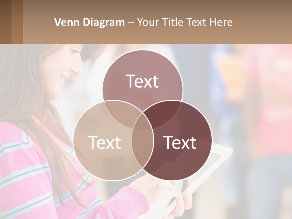 Girl With Tablet PowerPoint Template