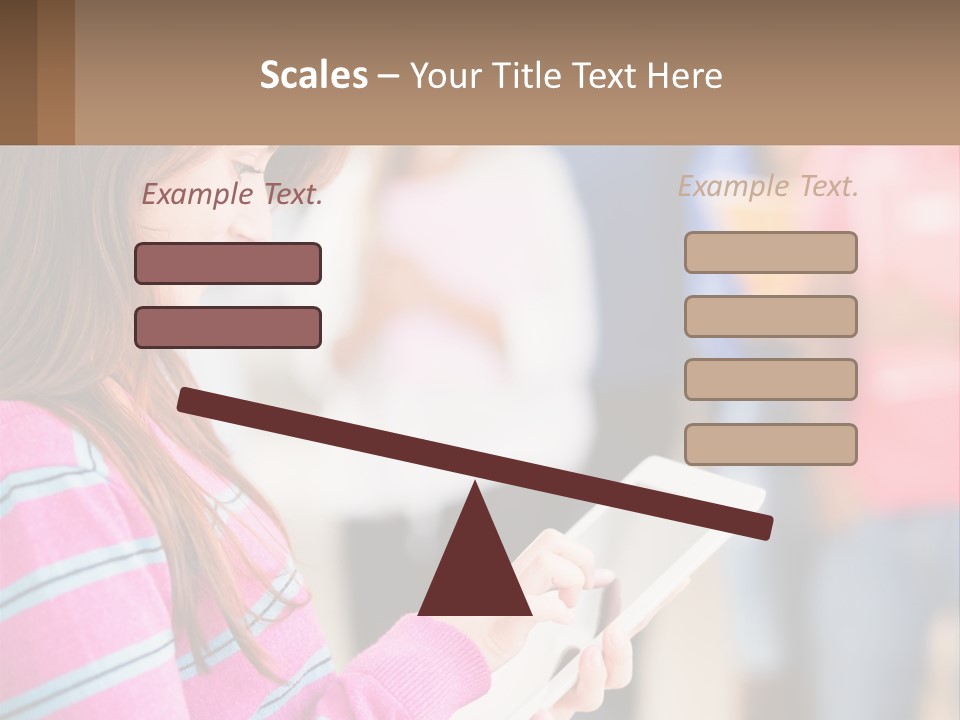 Girl With Tablet PowerPoint Template