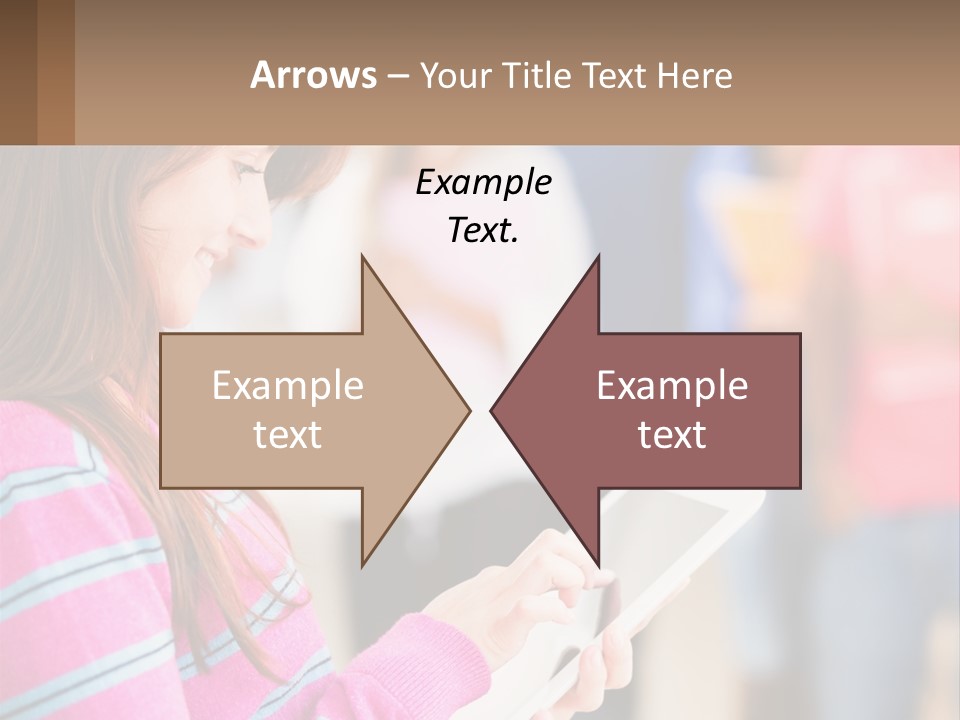 Girl With Tablet PowerPoint Template