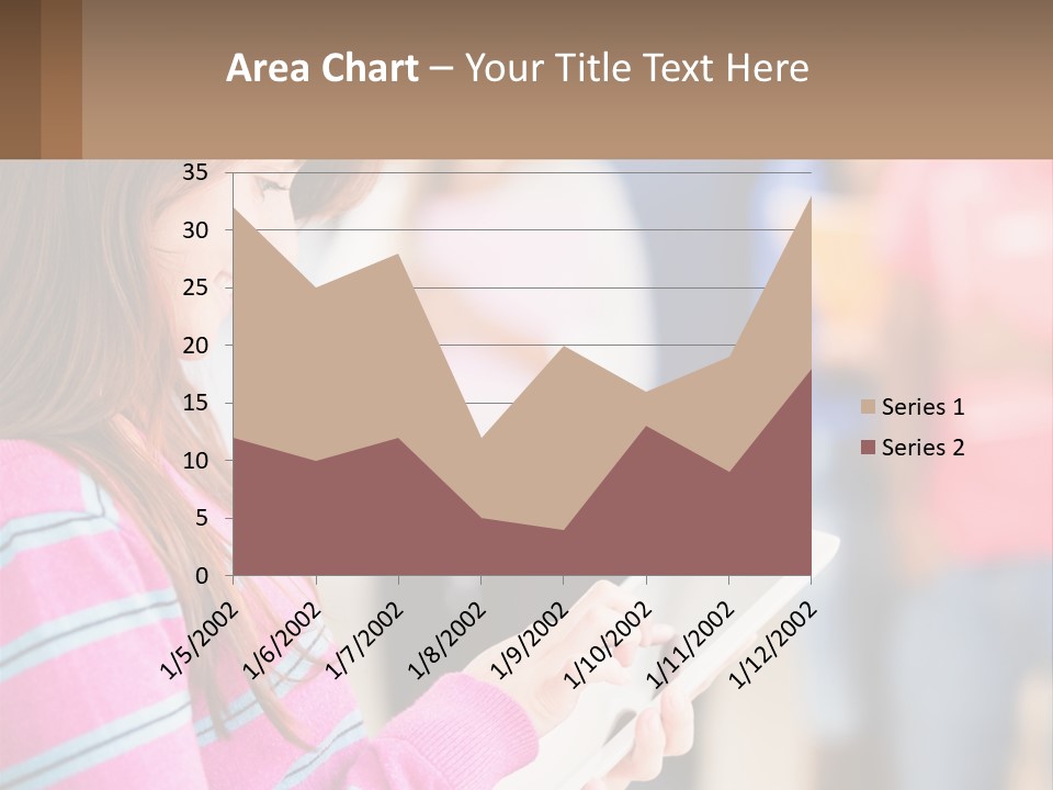 Girl With Tablet PowerPoint Template