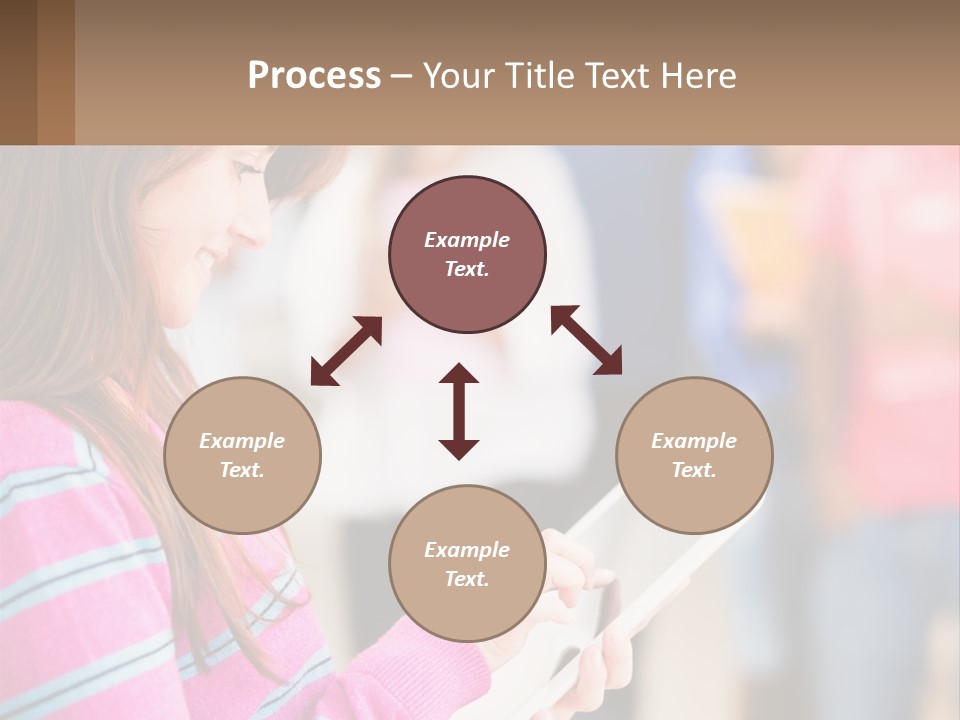 Girl With Tablet PowerPoint Template