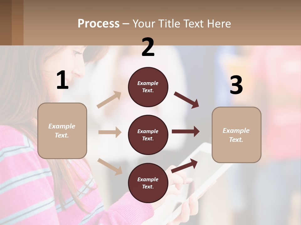 Girl With Tablet PowerPoint Template