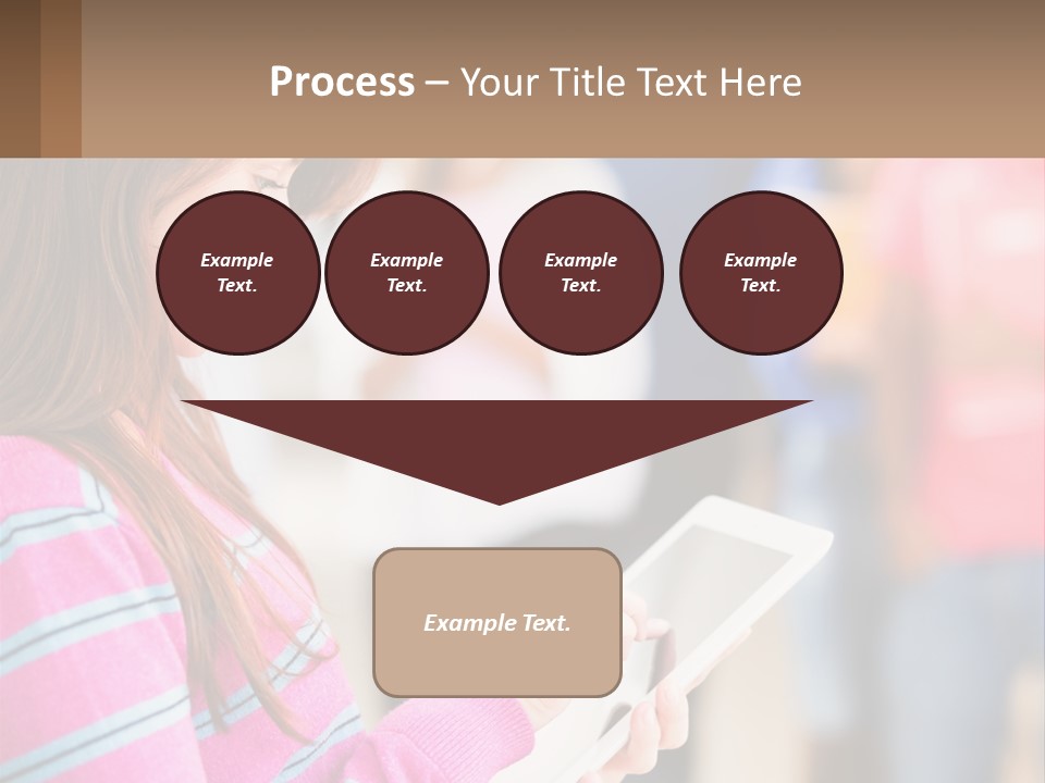 Girl With Tablet PowerPoint Template