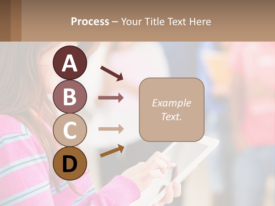 Girl With Tablet PowerPoint Template