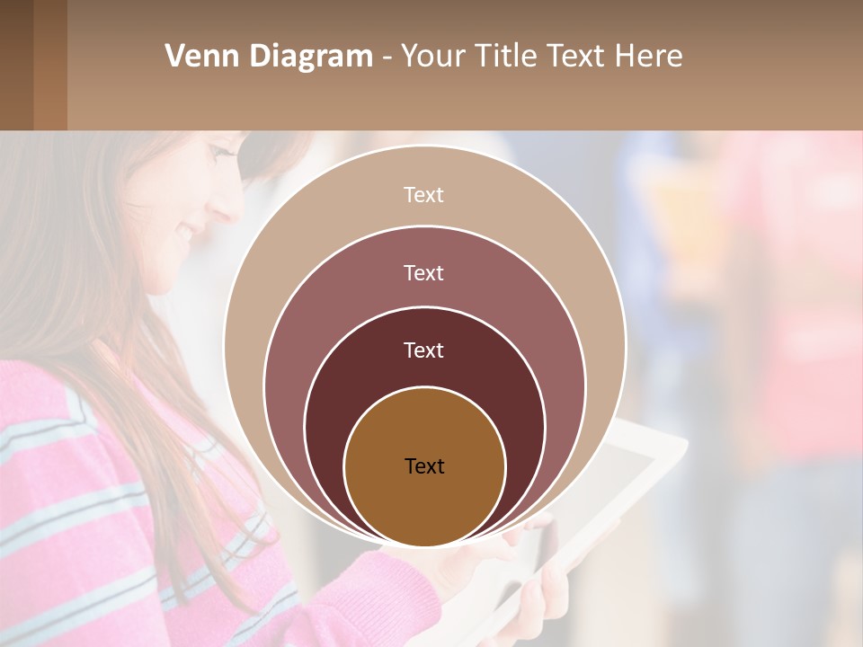 Girl With Tablet PowerPoint Template