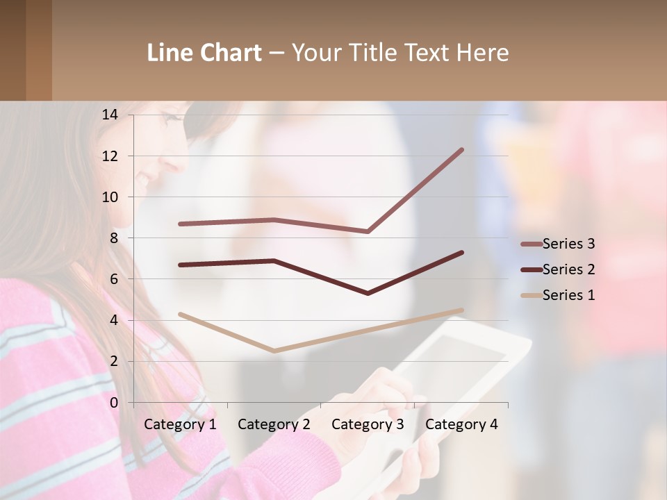 Girl With Tablet PowerPoint Template