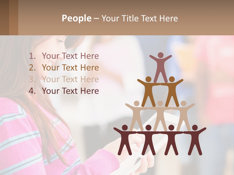 Girl With Tablet PowerPoint Template