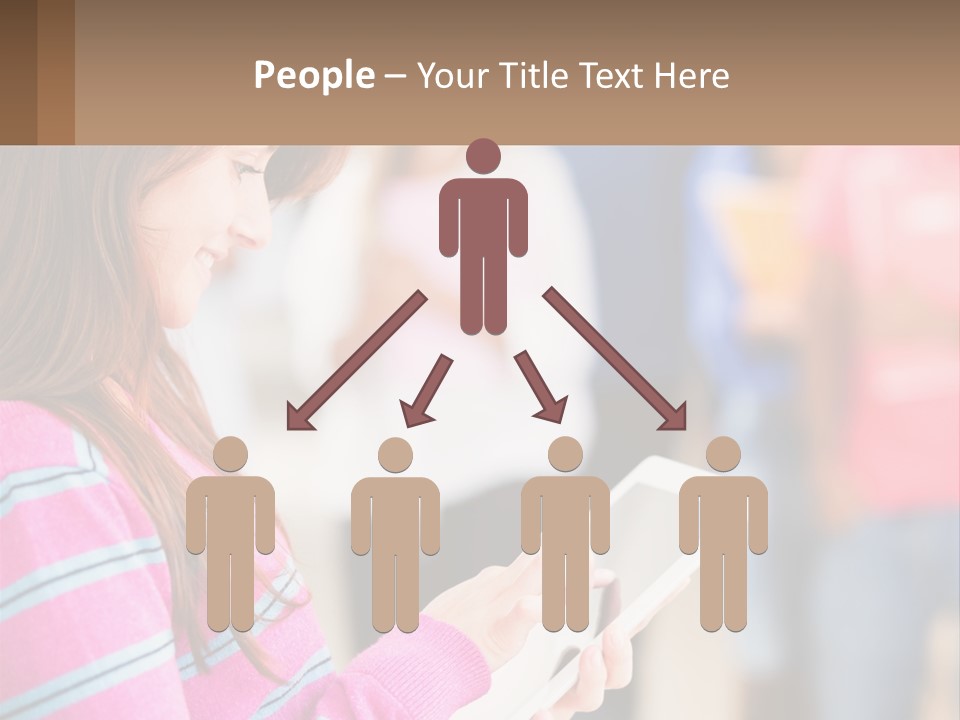 Girl With Tablet PowerPoint Template