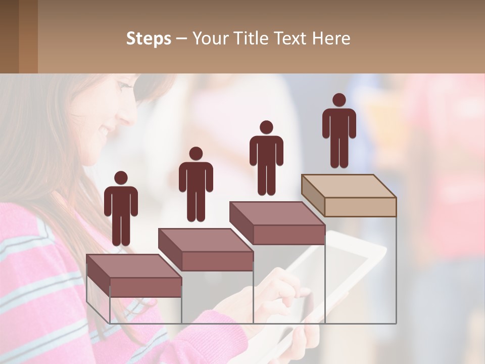 Girl With Tablet PowerPoint Template