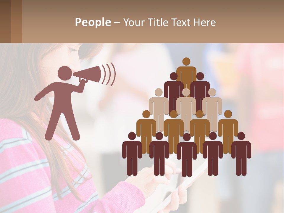 Girl With Tablet PowerPoint Template