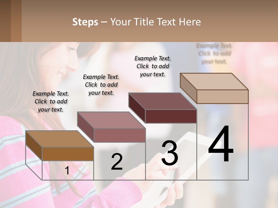 Girl With Tablet PowerPoint Template