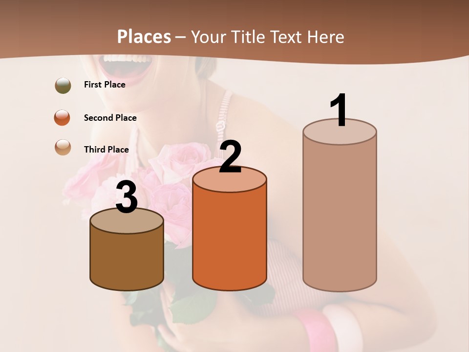 Girl With A Bouquet Of Flowers PowerPoint Template