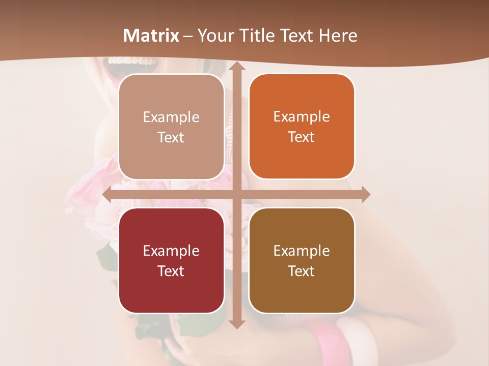 Girl With A Bouquet Of Flowers PowerPoint Template