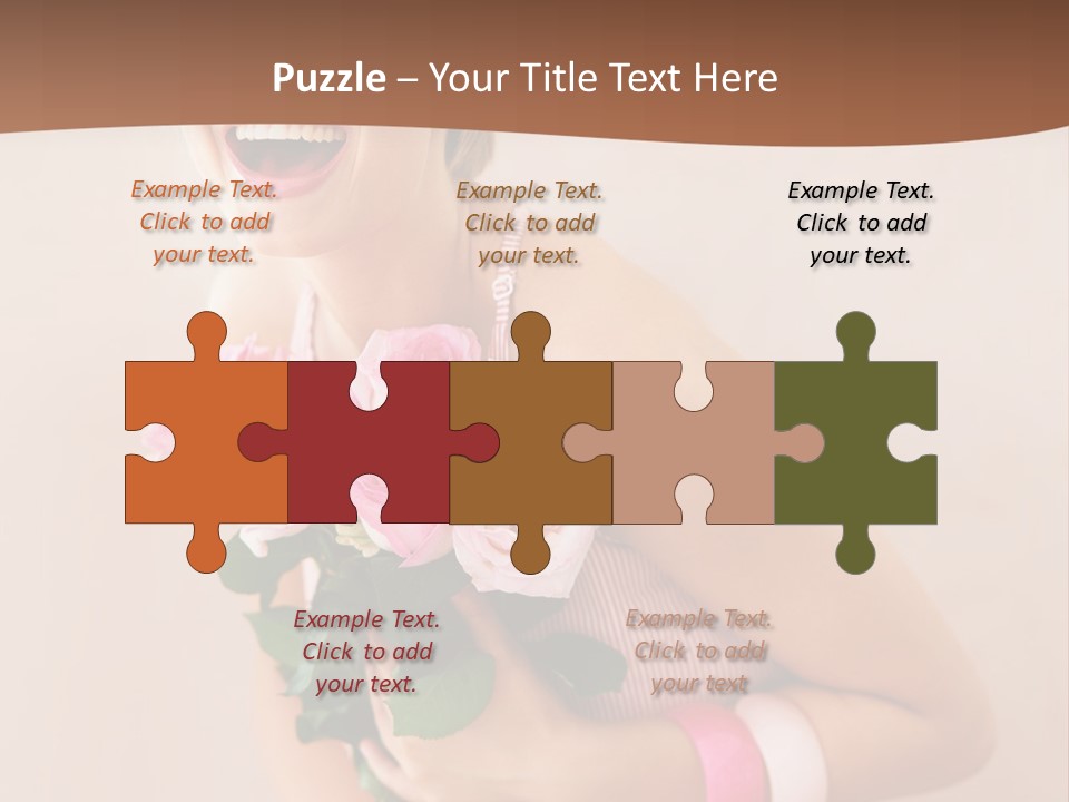 Girl With A Bouquet Of Flowers PowerPoint Template