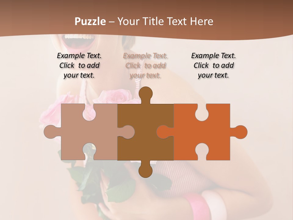 Girl With A Bouquet Of Flowers PowerPoint Template