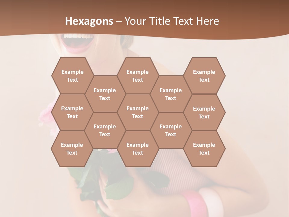 Girl With A Bouquet Of Flowers PowerPoint Template