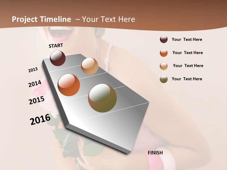 Girl With A Bouquet Of Flowers PowerPoint Template