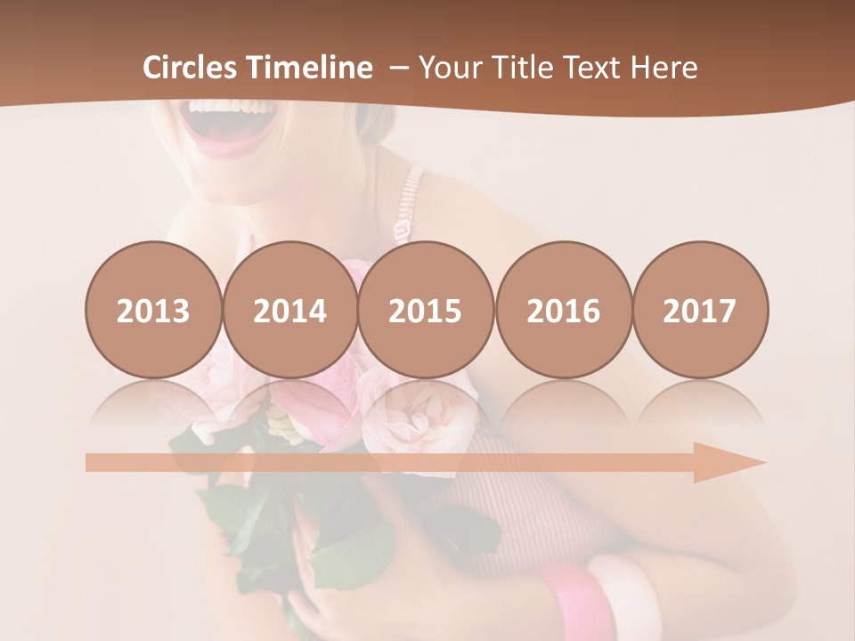 Girl With A Bouquet Of Flowers PowerPoint Template
