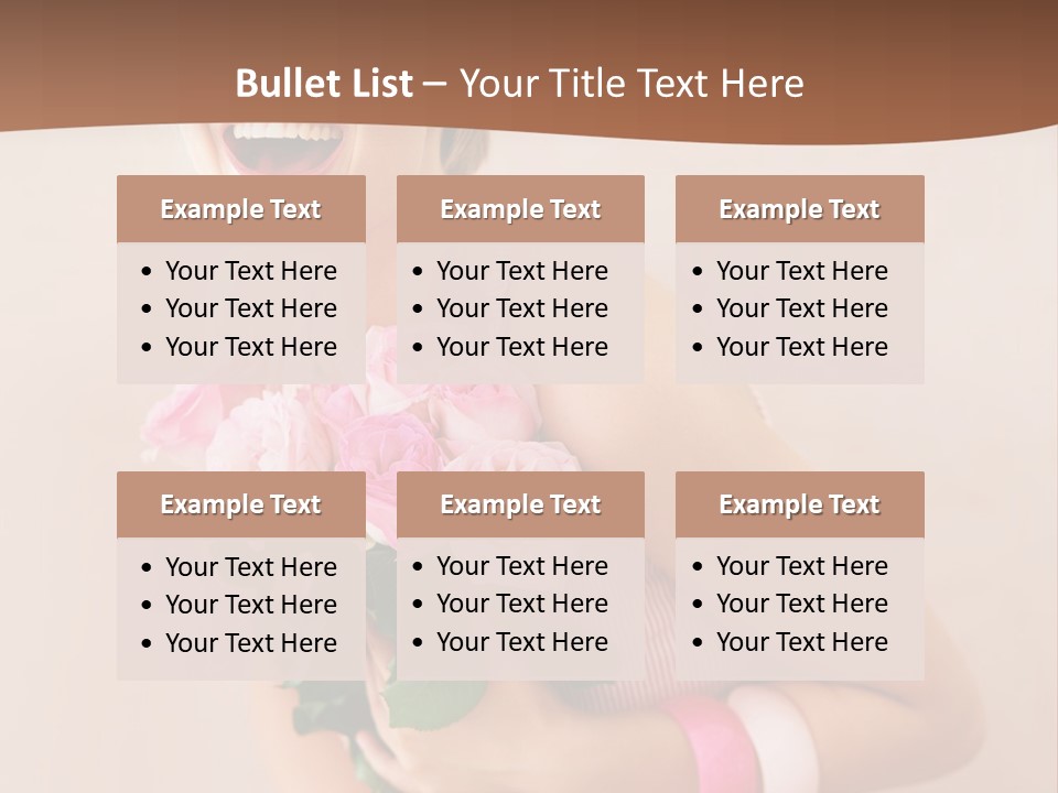 Girl With A Bouquet Of Flowers PowerPoint Template