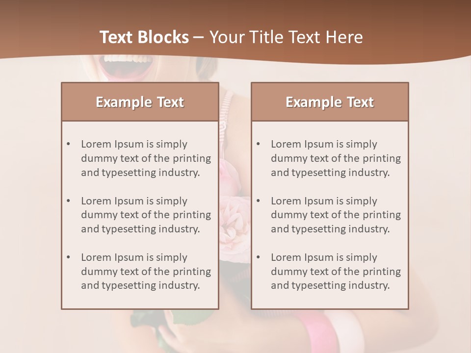 Girl With A Bouquet Of Flowers PowerPoint Template