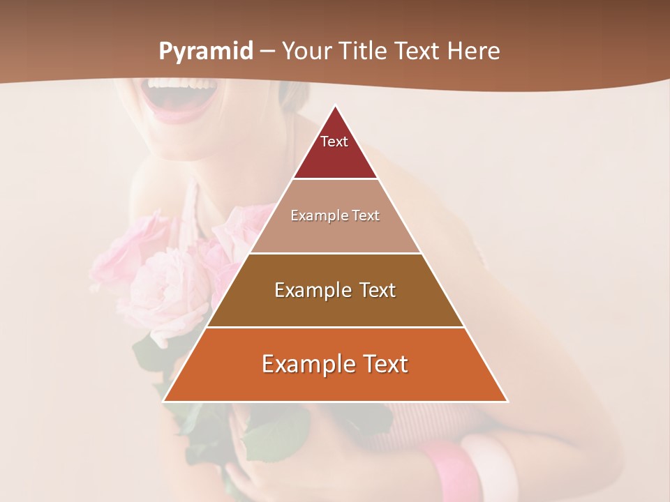 Girl With A Bouquet Of Flowers PowerPoint Template