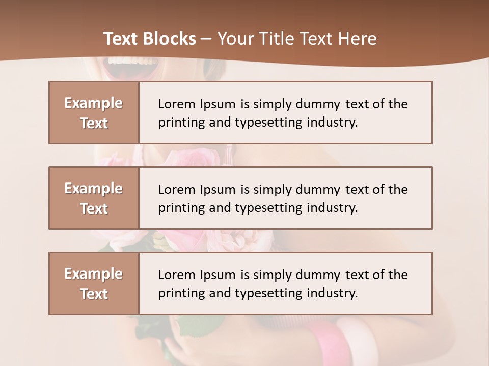 Girl With A Bouquet Of Flowers PowerPoint Template