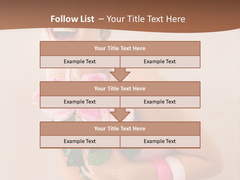 Girl With A Bouquet Of Flowers PowerPoint Template