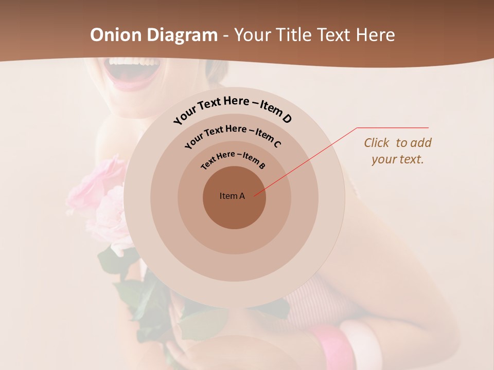 Girl With A Bouquet Of Flowers PowerPoint Template