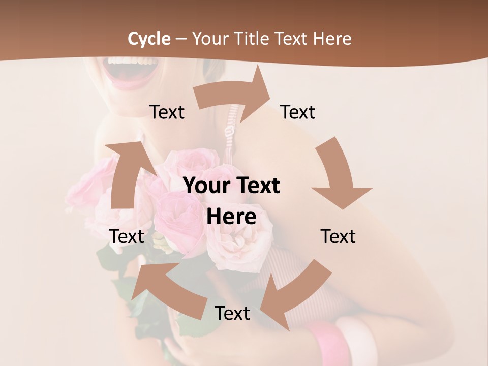 Girl With A Bouquet Of Flowers PowerPoint Template