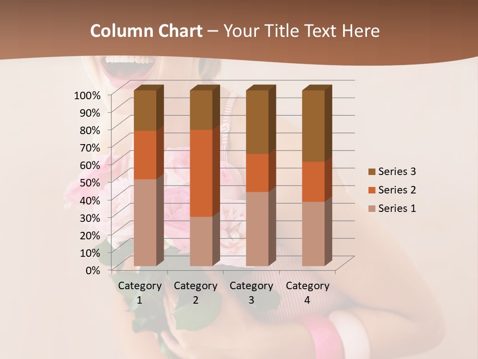 Girl With A Bouquet Of Flowers PowerPoint Template