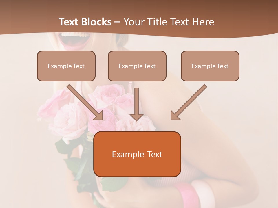 Girl With A Bouquet Of Flowers PowerPoint Template