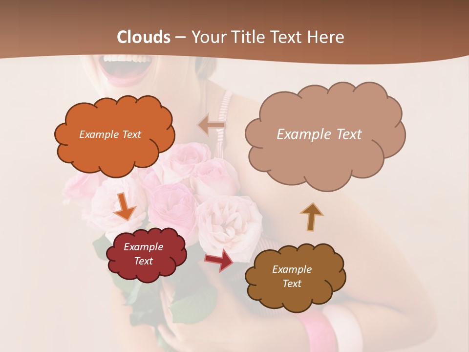 Girl With A Bouquet Of Flowers PowerPoint Template